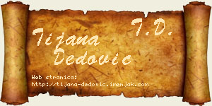 Tijana Dedović vizit kartica